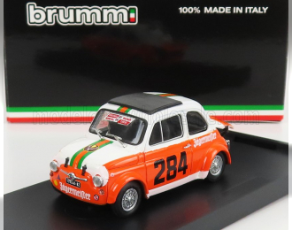 FIAT 500 Abarth 695ss Team Merano Corse Jagermeister N284 Colle Della Maddalena (1973) R.Menapace, White Orange Green