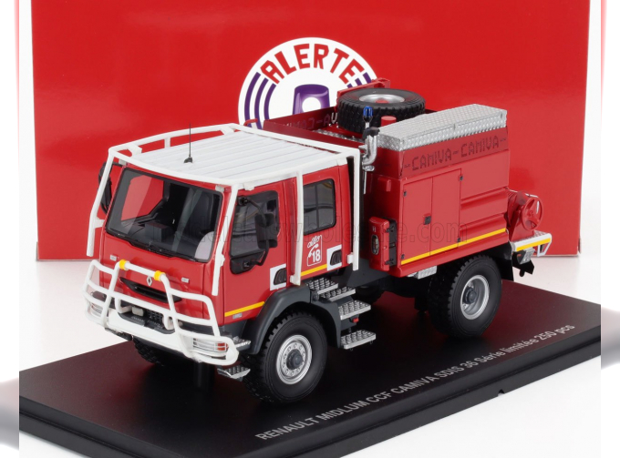 RENAULT Midlum Tanker Truck Camiva Sdis 36 Sapeurs Pompiers (2007), Red White