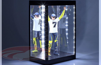 Витрина со светодиодной подсветкой для фигурок в масштабе 1:6, черный