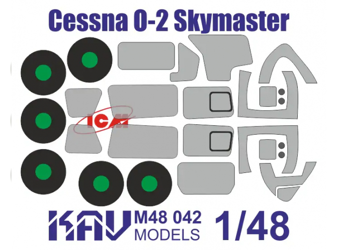 Маска окрасочная на Cessna O-2 Skymaster (ICM 48290)