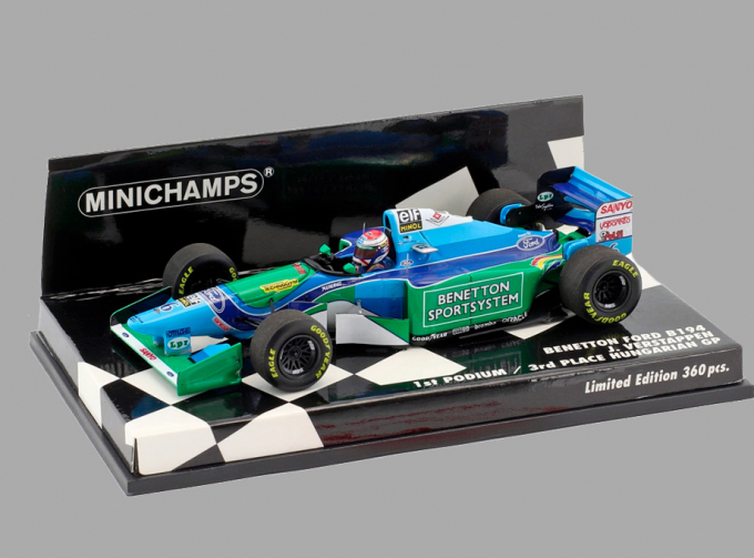 BENETTON Ford B194 Versappen 1ST F1 podium Hungarian GP 1994, blue / green