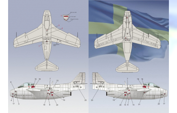 Декаль SAAB J29 Tunnan