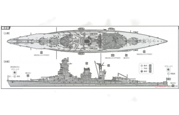 Сборная модель Sea Way Model (EX) Series IJN Battleship Mutsu Renewal ver.