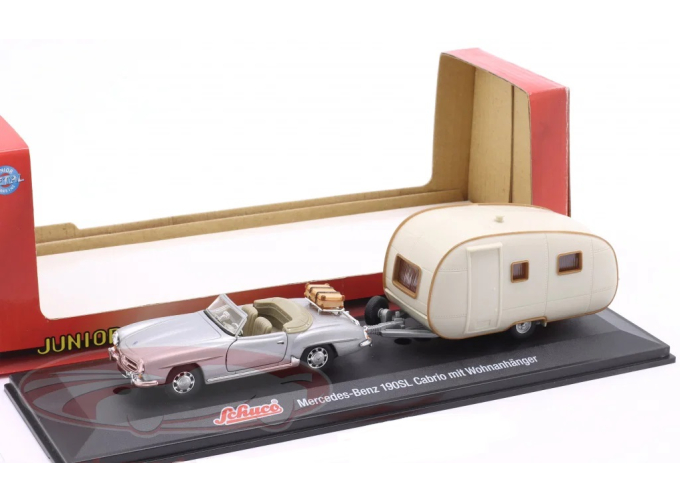 MERCEDES-BENZ 190SL + Camper (1962), silver