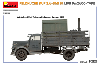 Сборная модель Опель-Блиц Pmq600 полевая кухня / OPEL Blitz Pmq600 Type Feldkuche Auf 3.6-36s 3t 1945