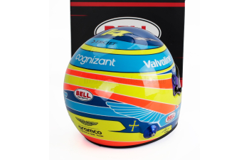 BELL HELMET Casco Helmet F1 Fernando Alonso Team Aston Martin Aramco №14 Season (2025), Yellow Blue