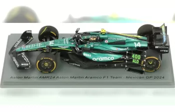 ASTON MARTIN F1 Amr24 Team Aramco Cognizant №14 Mexico Gp With Pit Board And Special Base (2024) Fernando Alonso, Green Black
