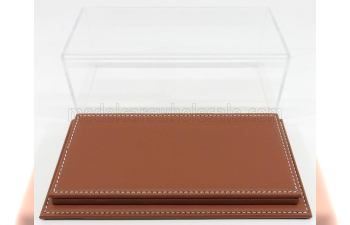 VETRINA DISPLAY BOX Molhouse Base In Pelle Marrone - Leather Base Brown - Lungh.lenght Cm 23 X Largh.width Cm 12 X Alt.height Cm 8.5 (altezza Interna 6.7 Cm ), Plastic Display