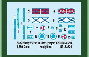 Сборная модель Подводная лодка Soviet Navy Victor III Class (Project 671RTMK) SSN