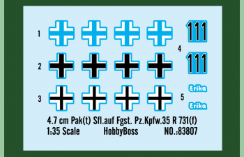 Сборная модель САУ 4.7 cm Pak(t) Sfl.auf Fgst. Pz.Kpfw.35 R 731(f)