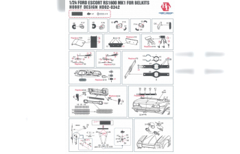 Набор для доработки Ford Escort RS 1600 MK1 для моделей Belkits （PE+Metal parts+Resin）