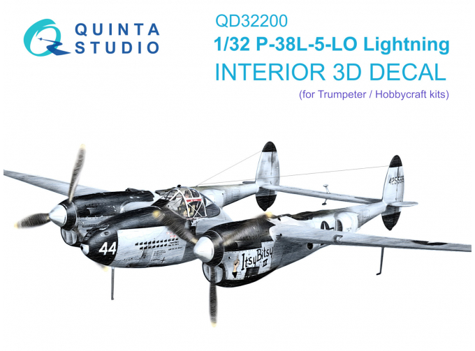 3D Декаль интерьера кабины P-38L-5-LO Lightning (Trumpeter/Hobbycraft)