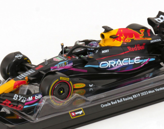 RED BULL F1 Rb19 Team Oracle Red Bull Racing №1 World Champion Winner Miami Gp (2023) Max Verstappen - With Pilot And Showcase, Matt Blue