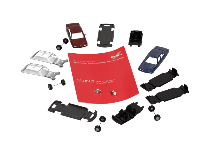 Сборная модель набор из 2х MERCEDES-BENZ S-Klasse W126, синий / красный