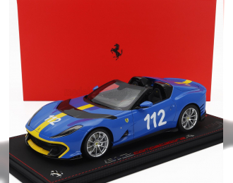 FERRARI 812 Competizione A Spider №112 (2022) - Con Vetrina - With Showcase, French Racing Blu - Blue Yellow