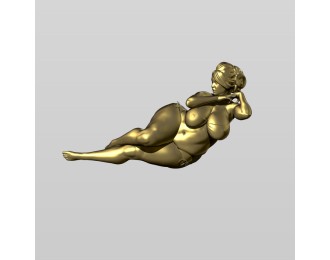 Фигура Полная дама лежит, окрашенная