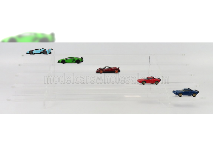 VETRINA DISPLAY BOX Espositore - For 36 Cars 1/64 Lungh.lenght Cm 50.0 X Largh.width Cm18.8 X Alt.height Cm 13.5 (altezza Utile Tra I Ripiani Cm Inner Height Among Shelves), Plastic Display