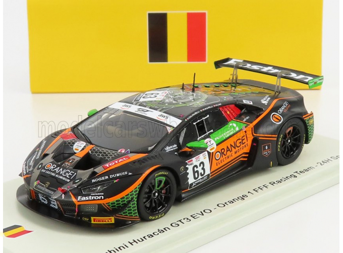 LAMBORGHINI Huracan Evo Gt3 Team Orange-1 Fff Racing №63 24h Spa (2020) D.Lind - M.Mapelli - A.Caldarelli, Black