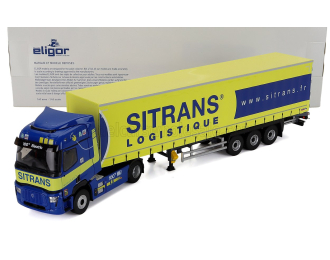 RENAULT T-line E-tech Truck Telonato Sitrans Transports (2023), Blue Yellow
