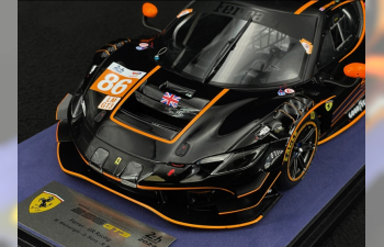 FERRARI 296 Gt3 3.0l Turbo V6 Team Gr Racing №86 24h Le Mans (2024) Riccardo Pera - Daniel Serra - Michael Wainwright - With Showcase - Con Vetrina, Black Orange