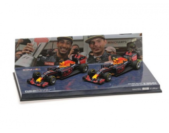 2-CAR SET - RED BULL RACING TAG HEUER RB12 - RICCIARDO/VERSTAPPEN - 1-2 FINISH MALAYSIAN GP 2016