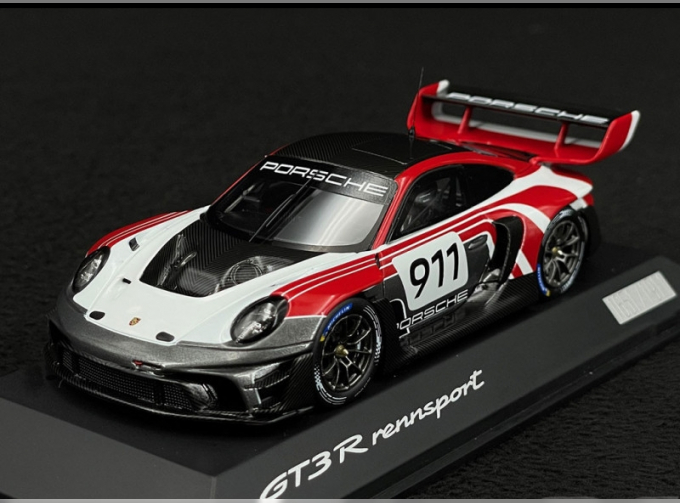 PORSCHE 911 992 Gt3 R №911 Racing Coupe (2023), White Grey Red