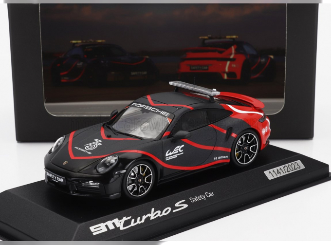 PORSCHE 911 992 Turbo S Coupe Safety Car Wec (2023), Black Red