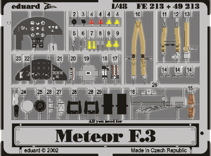 Цветное фототравление для Meteor F. Mk.3