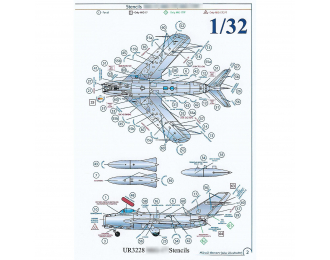 Декаль для MiG-17 тех. надписи