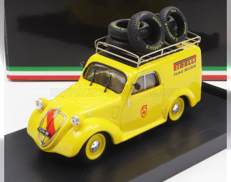 FIAT 500b Van Pubblicitario Pirelli Bologna Assistenza Mille Miglia (1950), yellow