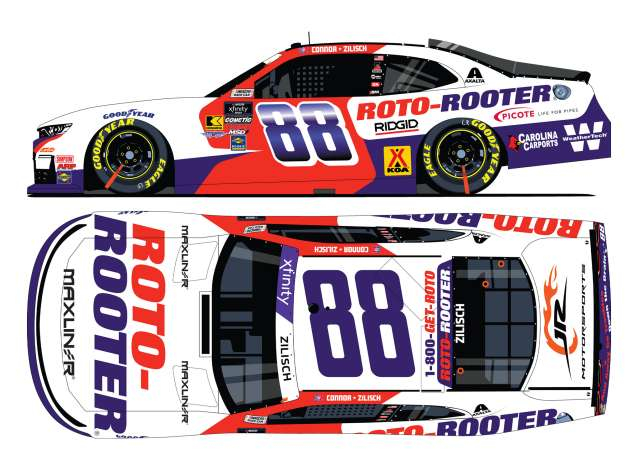 Chevrolet #88 Connor Zilisch *Roto-Rooter*, white/red/blue 2025