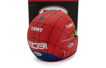 BELL HELMET Casco Helmet F1 A522 Team Alpine Bwt №31 Usa Gp (2022) Esteban Ocon - Spider-man Livery Tribute, Red Blue Black