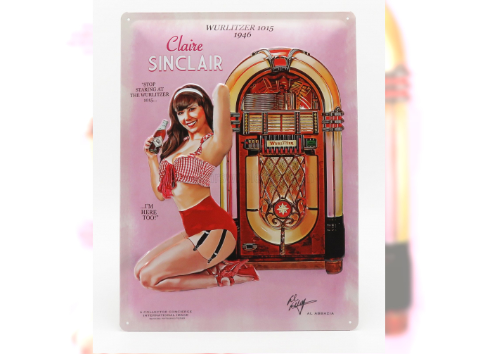 ACCESSORIES 3d Metal Plate - Wurlitzer 1015 Claire Sinclair, Pink Red