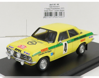 OPEL Ascona A (night Version) №4 Winner Rally Russelsheim (1973) W.rohrl - J.Berger, yellow green