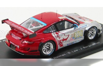 PORSCHE 911 997 Gt3rsr №80 Le Mans (2009) Neiman - Law - Bergmeister, Silver Red