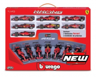 Набор из семи моделей Ferrari : SF90 + SF1000 + SF21 + F1-75 + SF23 + 2xSF24 (C. Leclerc – C. Sainz)