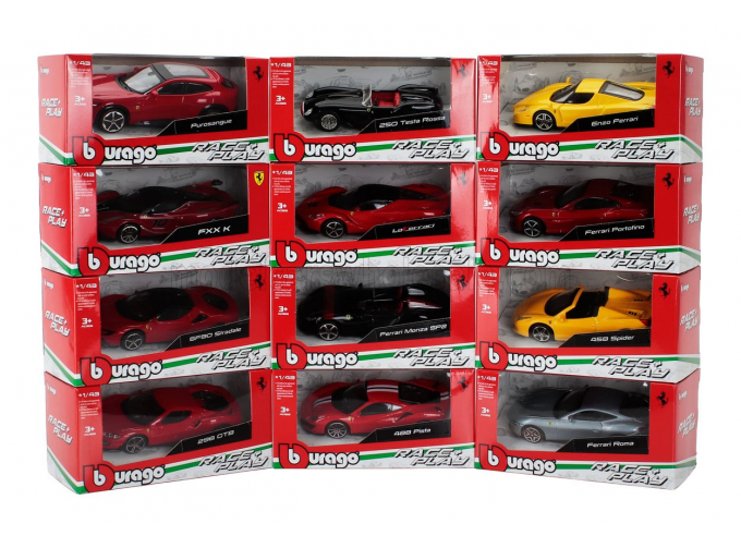 Набор из 12 моделей FERRARI