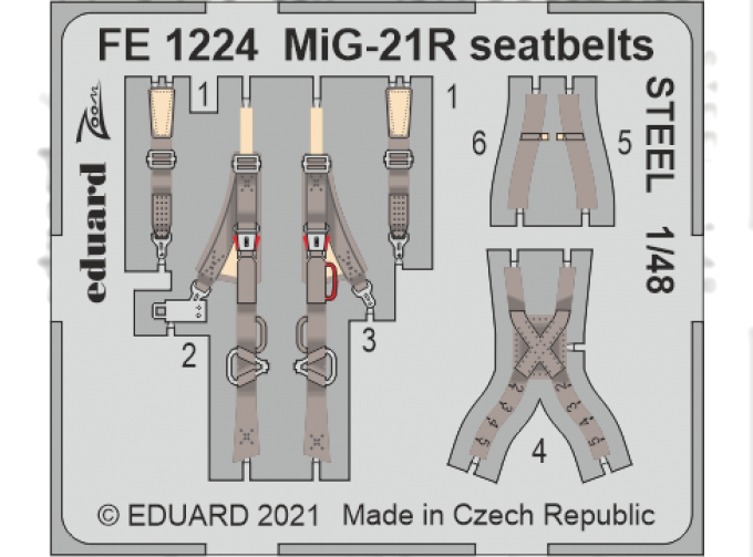 Фототравление для MiGG-21R стальные ремни