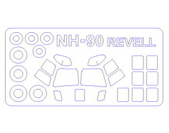 Набор масок окрасочных для NATO HELICOPTER NH-90 + маски на диски и колеса