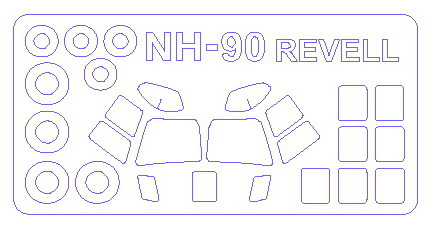 Набор масок окрасочных для NATO HELICOPTER NH-90 + маски на диски и колеса