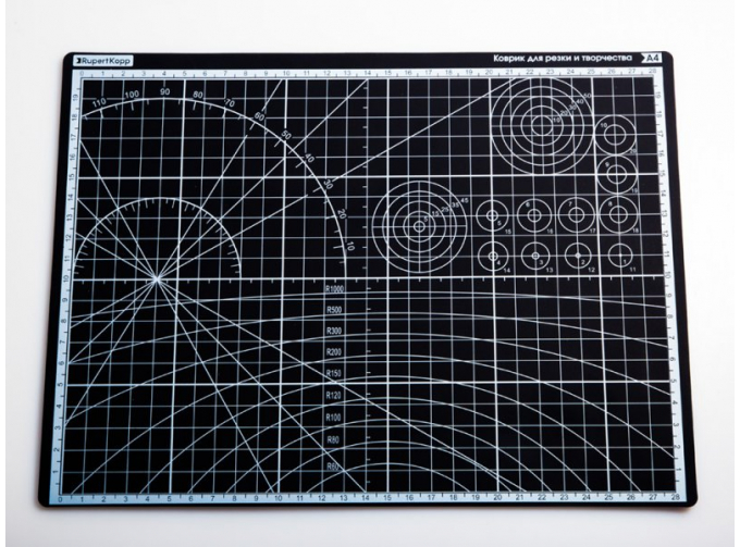 Коврик для резки А4, 3 слоя, серый черный