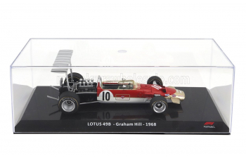 LOTUS F1 Type 49b №10 World Champion Season (1968) Graham Hill - Con Vetrina - With Showcase, Red White Gold