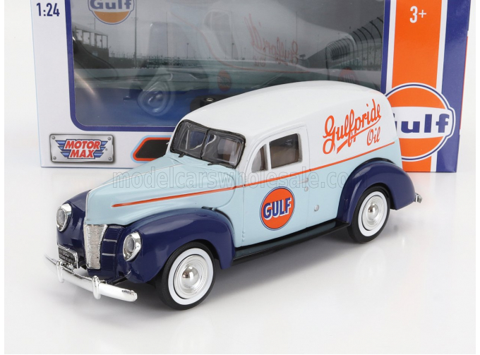 FORD Sedan Delivery Van Gulf Oil (1940), 2 Tone Blue Orange White