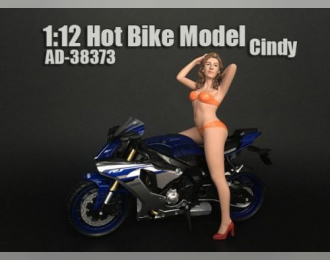 FIGURES Cindy - Hot Bike Model - Motorcycle Not Included, Pink Orange