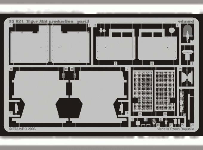 Полное фототравление для Tiger I Mid. Production