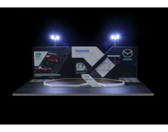 Diorama *Mazda booth with light*, white/black/blue