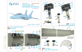 3D Декаль интерьера кабины F/A-18F early (Trumpeter) (малая версия)