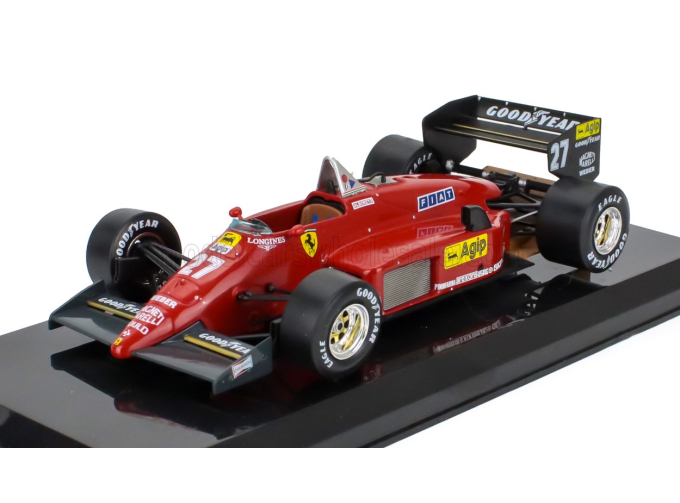 FERRARI F1 156-85 №27 Season (1985) Michele Alboreto - Con Vetrina - With Showcase, Red Black