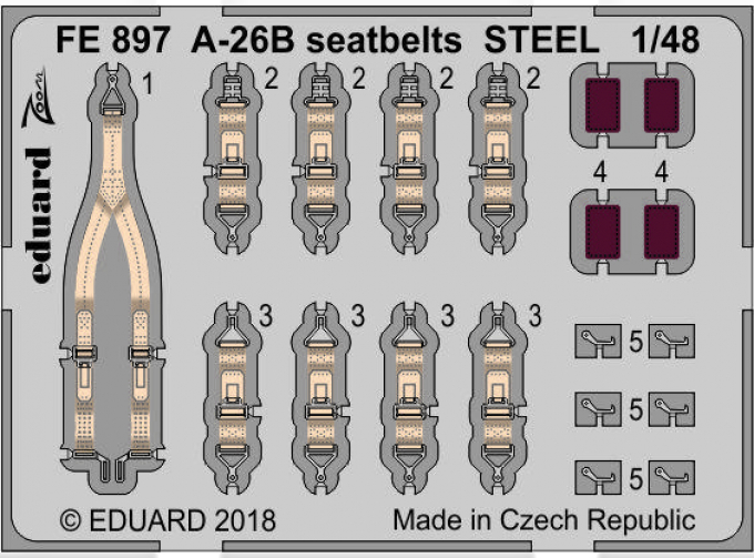 Фототравление для модели A-26B seatbelts STEEL