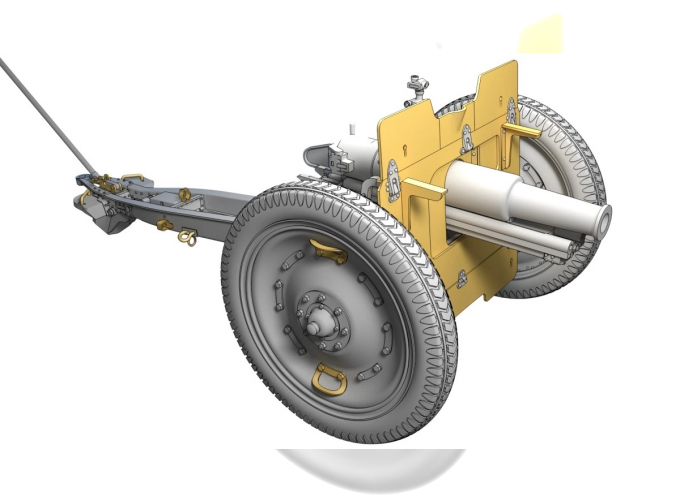 Сборная модель Полковая пушка 76мм (металлические колеса)